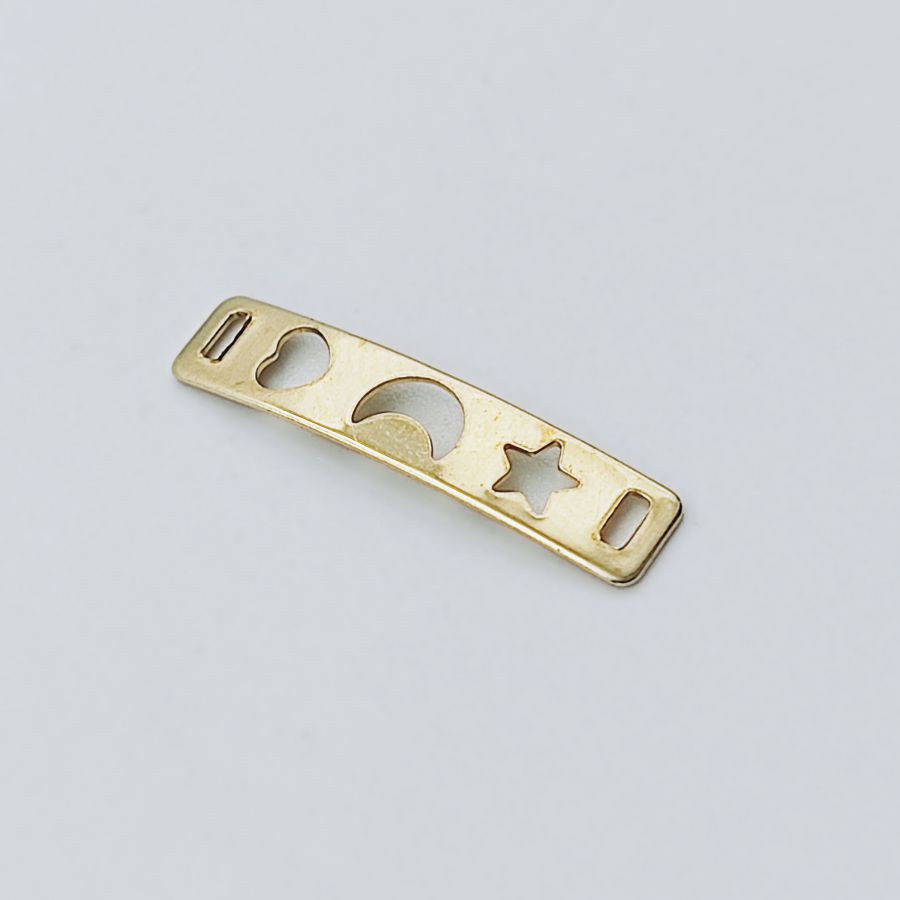 Placa para pulseira - coração lua e estrela