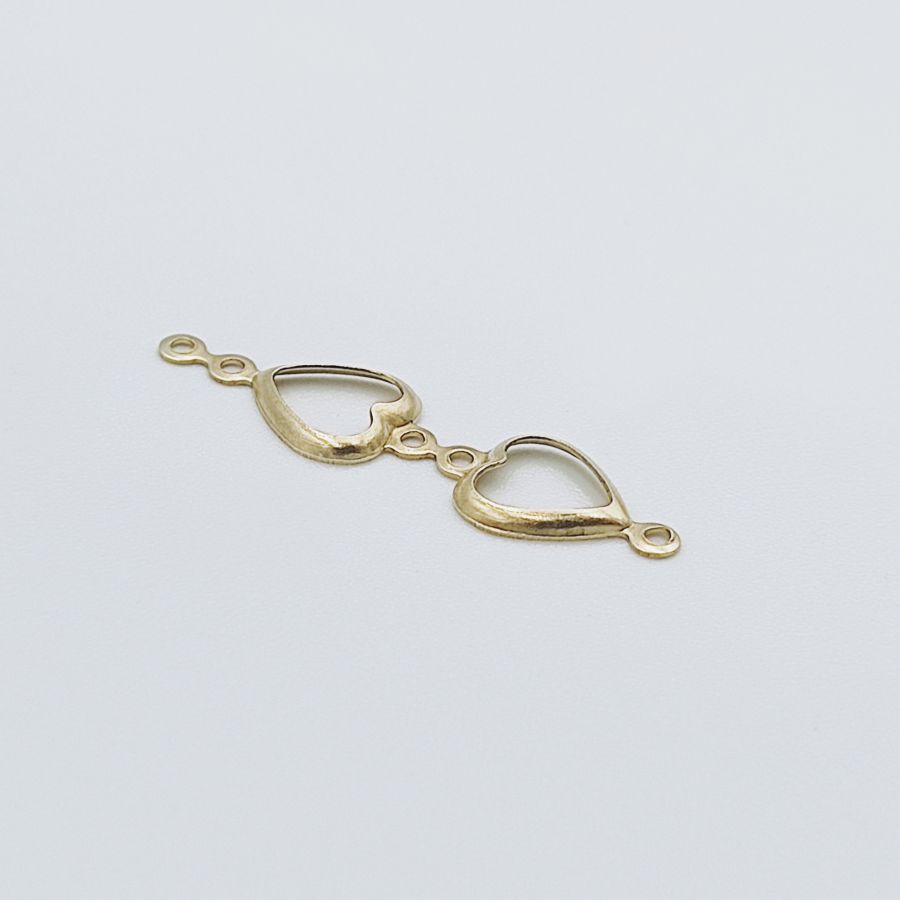 Chatão coração vazado 6x6mm /2 argolas