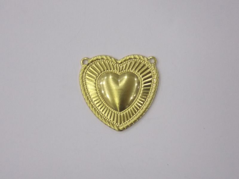 Coração 17mm Borda Corda C/ Detalhe Centro C/ 2cab