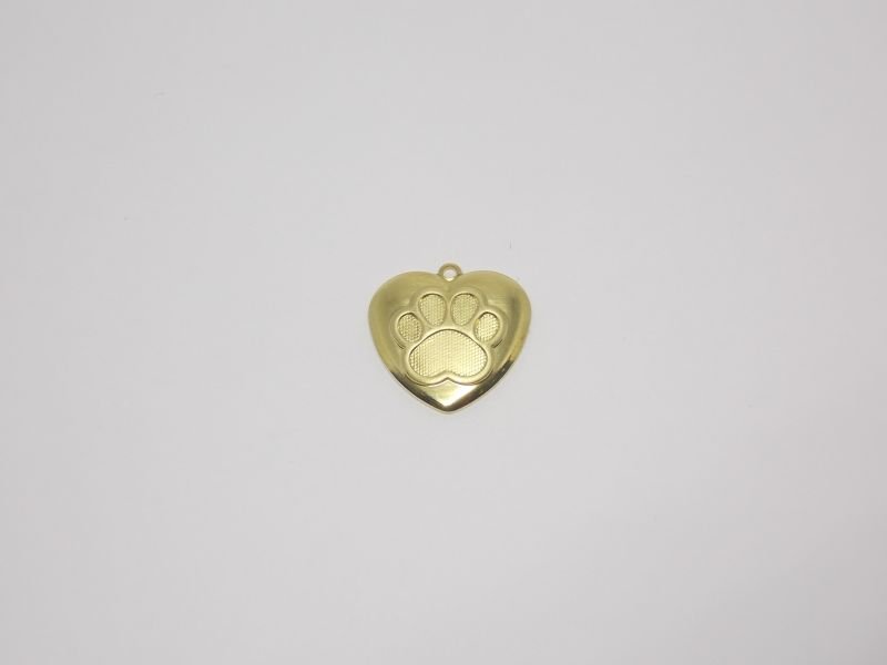 Coração 17mm Liso C/ Pata Estampada C/ Cabeça