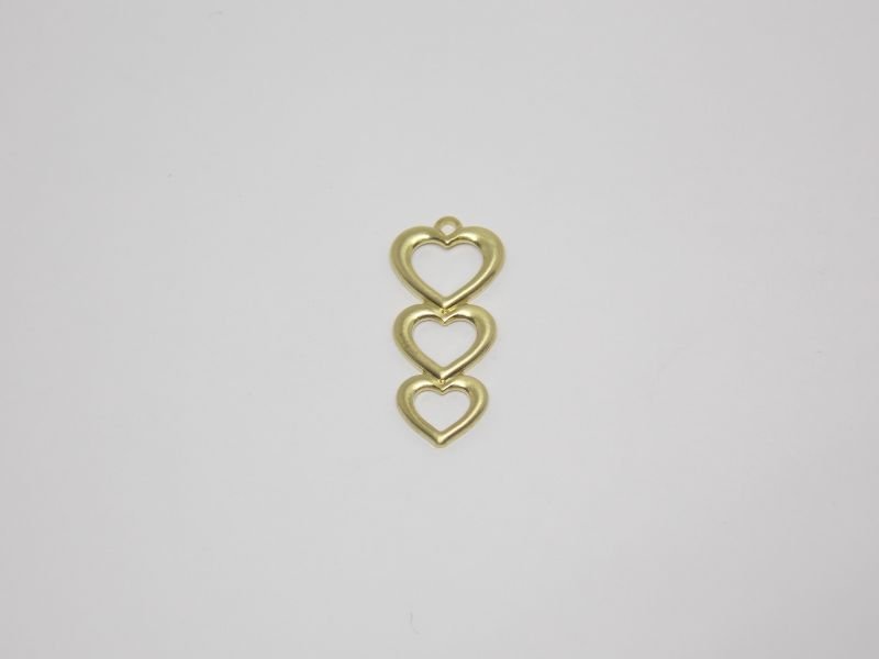 3 Coração 20mm Vazado Abaulado C/ Cabeça