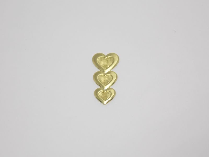 3coração 20mm Borda Liso Centro Reticulado Reto S/ Cabeça