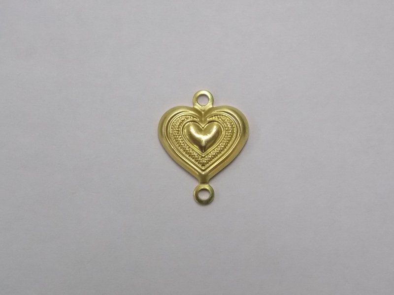 Coraçao 12mm C/ Coraçao No Centro Liso C/ 2 Argolas