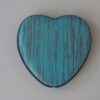 Coraçao Madeira Azul C/ Furo Passante 28x30mm