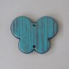 Borboleta Madeira Azul C/ 1 Furo Encima 1 Embaixo 22x27mm