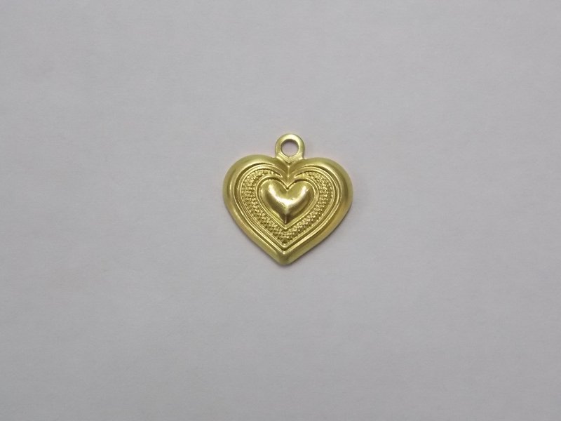 Coraçao 12mm C/ Coraçao No Centro Liso C/ Argola